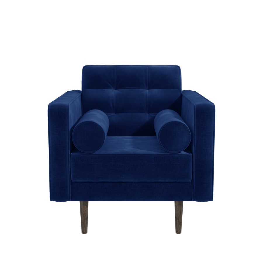 Navy Blue Velvet Armchair - Elba