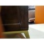 GRADE A3 - Jude Chevron 3 Drawer Bedside Table in Dark Wood