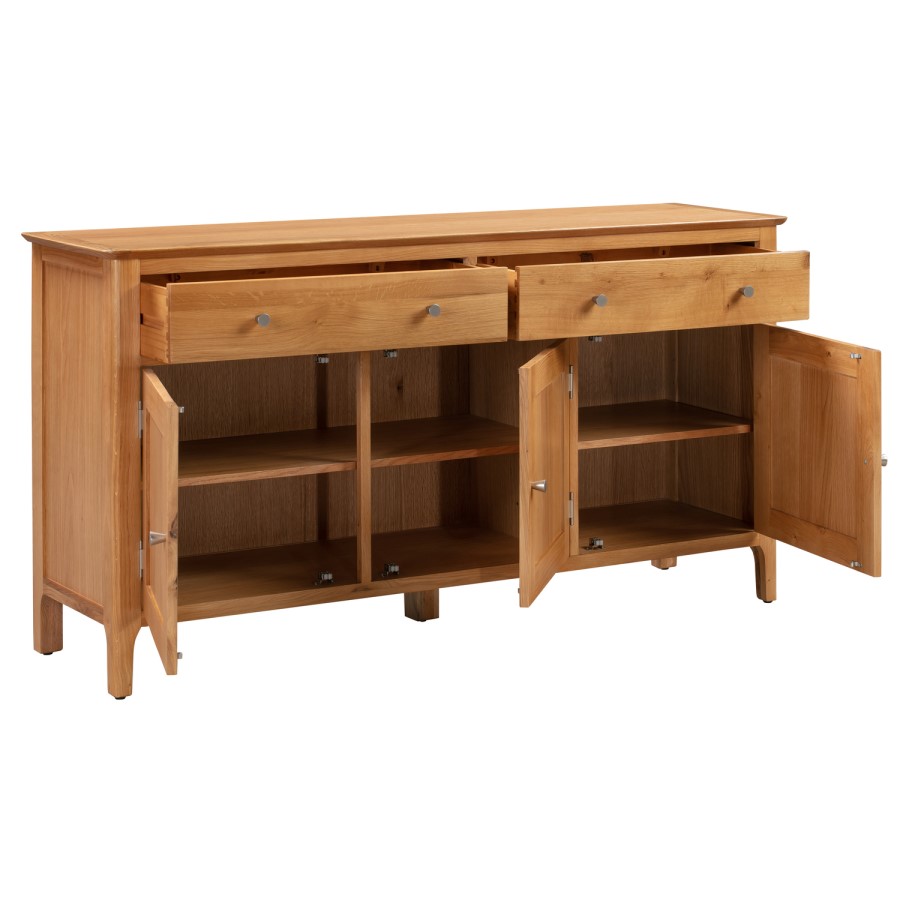 GRADE A2 - Large Oak Sideboard with Storage - Adeline