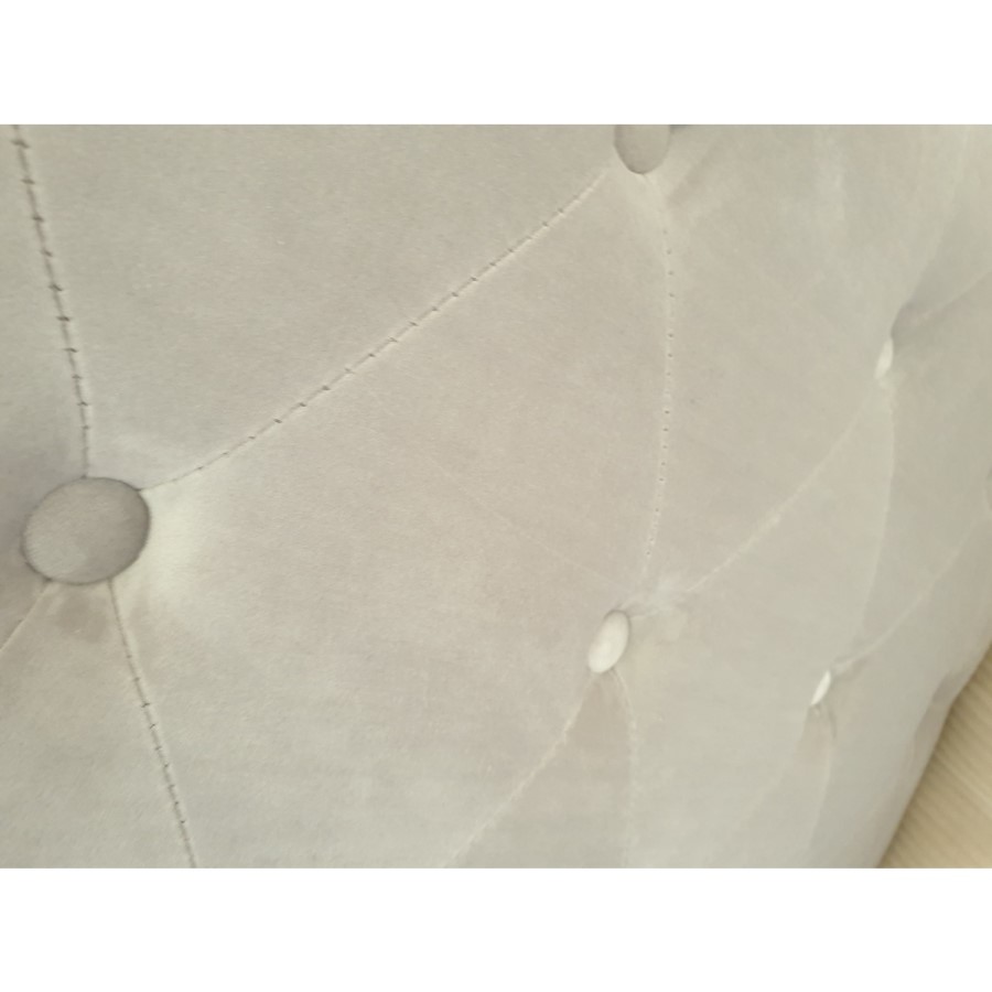 GRADE A2 - Amara King Size Bed Frame in Silver Grey Velvet with Quilted Headboard