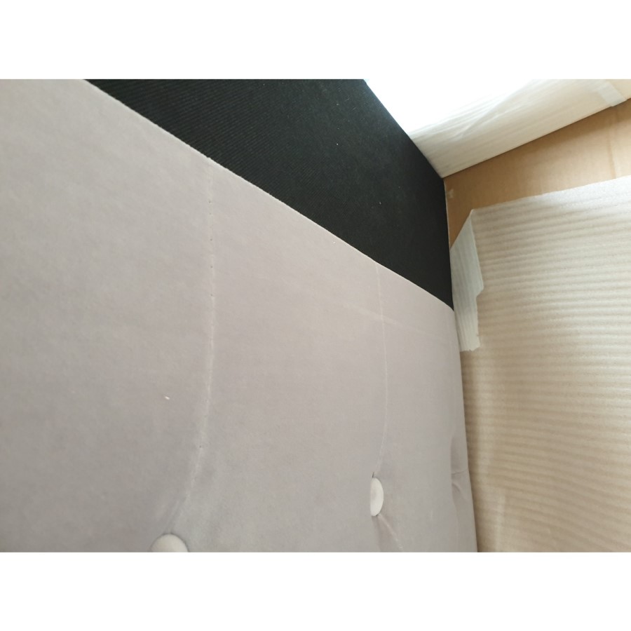 GRADE A2 - Amara King Size Bed Frame in Silver Grey Velvet with Quilted Headboard