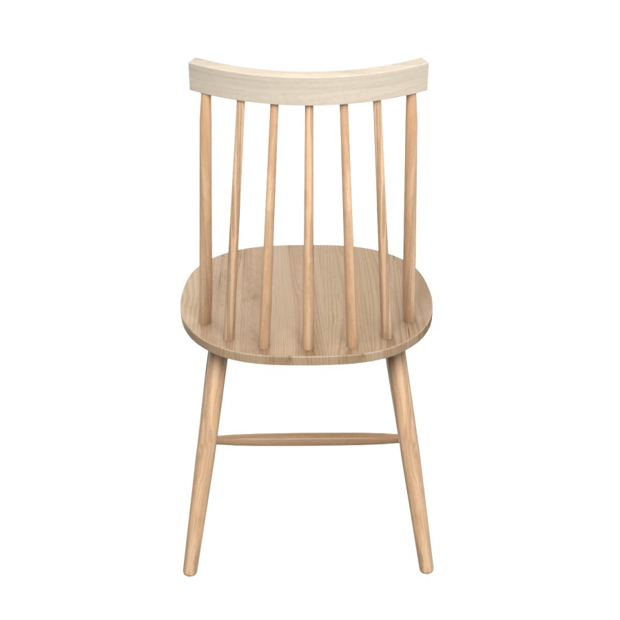 GRADE A2 - Pair of Oak Effect Dining Chairs with Spindle Back - Cami