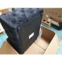 GRADE A2 - Black Velvet Storage Coffee Table with Glass Top - Buttoned - Clio