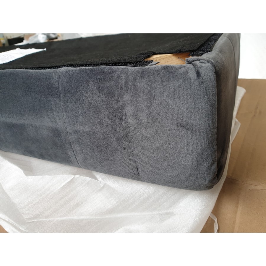 GRADE A2 - Grey Velvet Dining Bench with Chrome Legs - Jade Boutique 