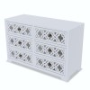 GRADE A2 - Alexis Mirrored 6 Drawer Chest of Drawers in Pale Grey with Carved Detail