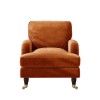 GRADE A2 - Opulence Orange Velvet Armchair - Payton
