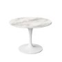 Small Round White Marble Effect Dining Table - Seats 4 - Aura