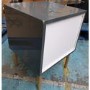 GRADE A2 - Valencia Anthracite Grey High Gloss 2 Drawer Bedside Table with Groove Detail