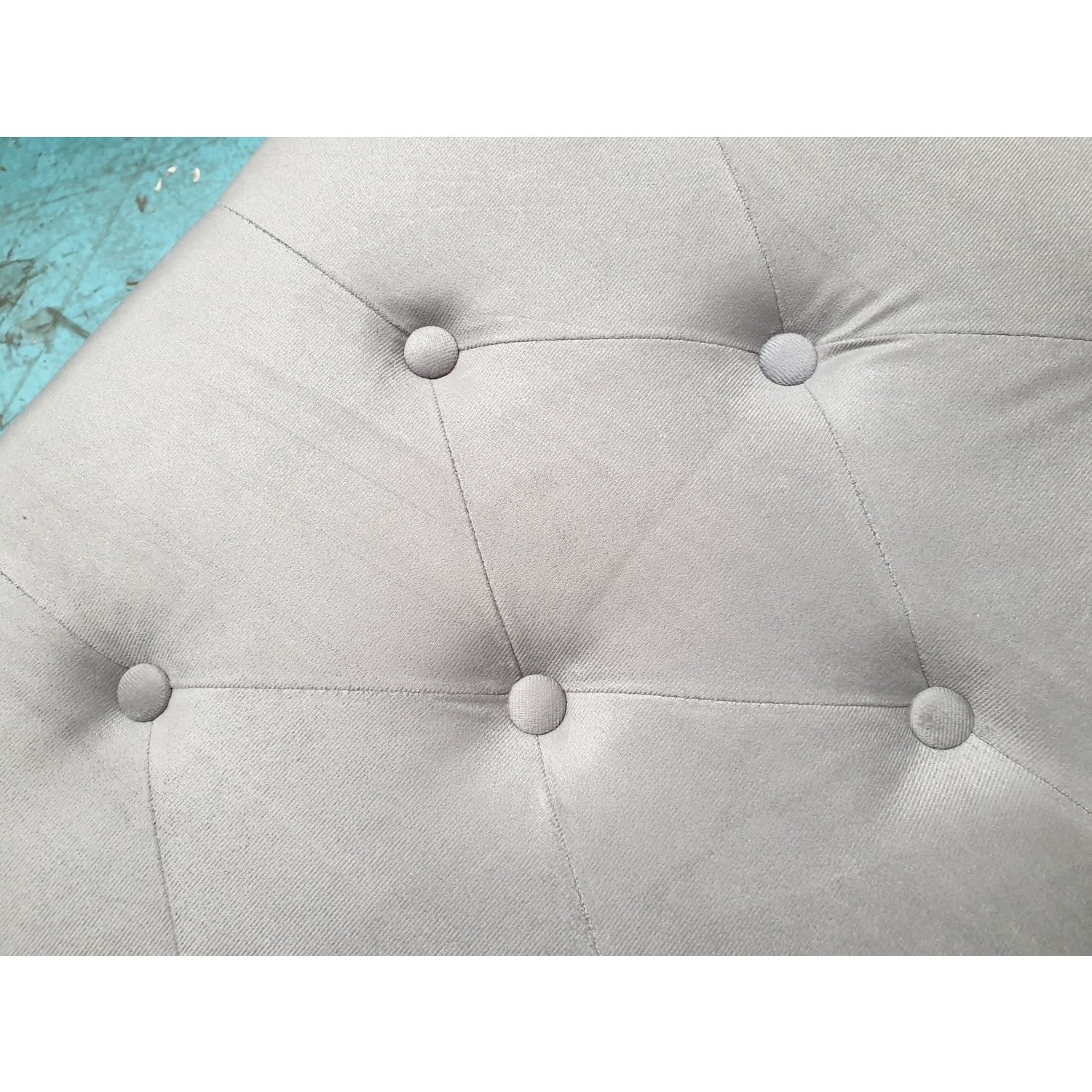 GRADE A2 Safina Velvet Storage Blanket Box in Grey with Stud Detail