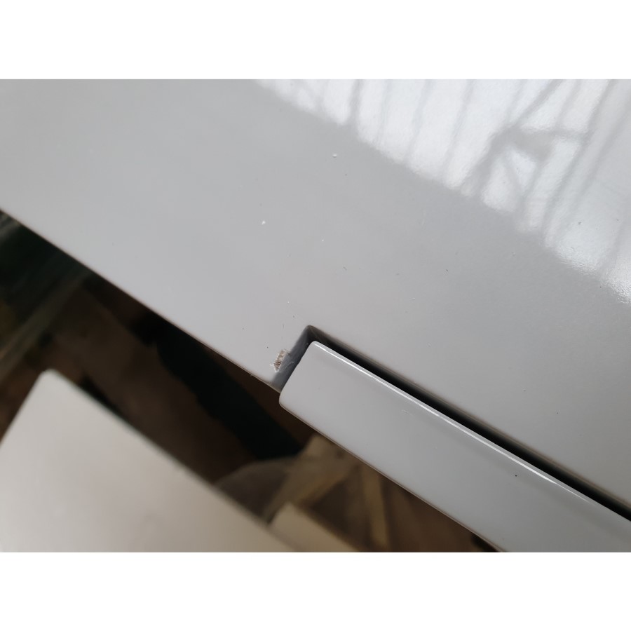 GRADE A2 - Grey Gloss Office Desk with Drawer - Roxy