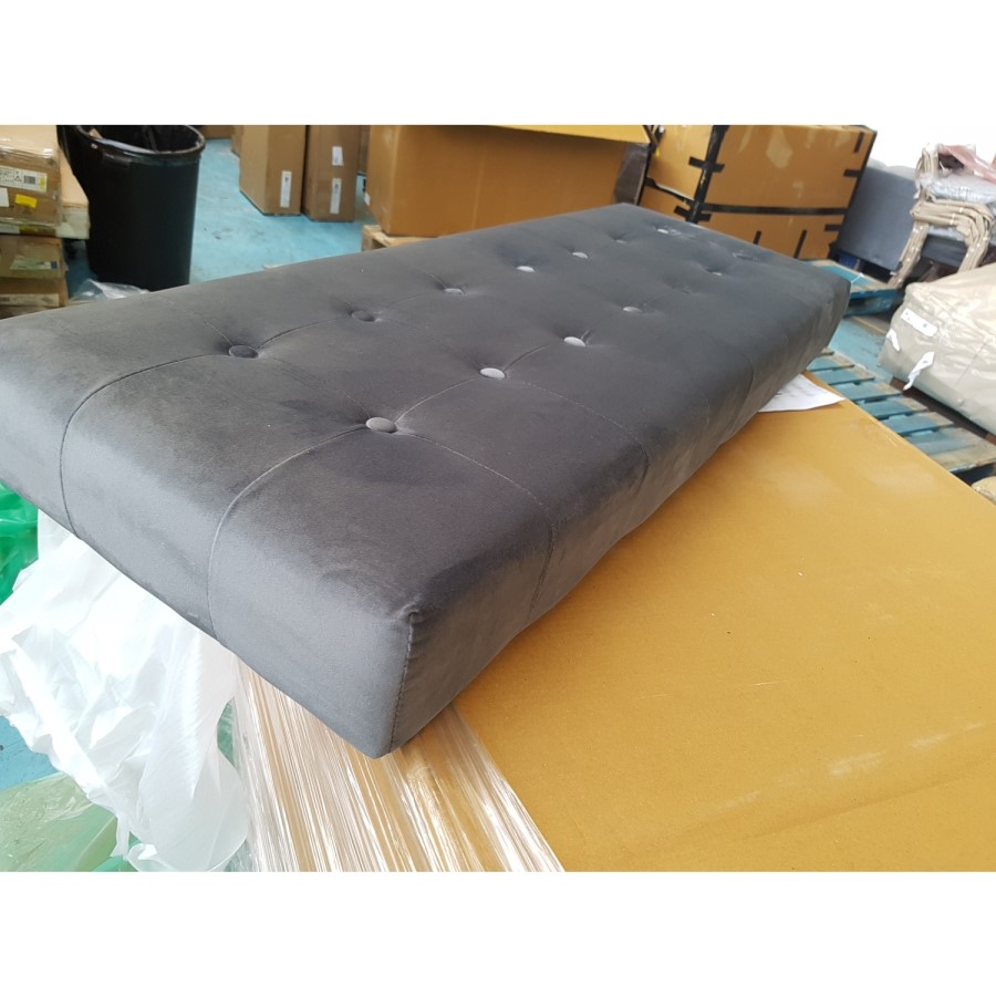 GRADE A2 - Grey Velvet Dining Bench with Chrome Legs - Jade Boutique 