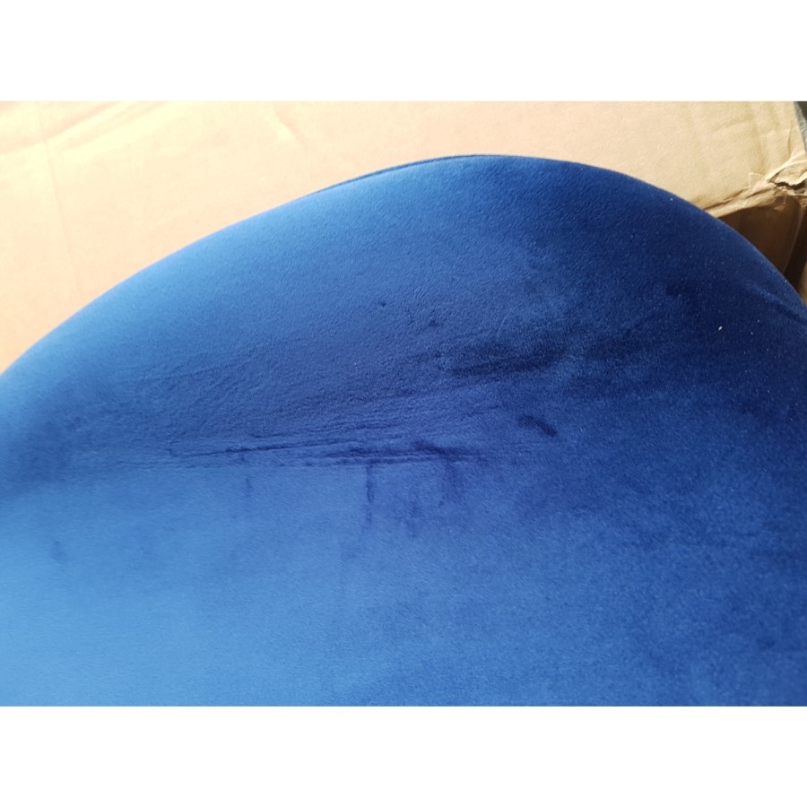 GRADE A2 - Pair of Navy Blue Velvet Dining Chairs - Jenna