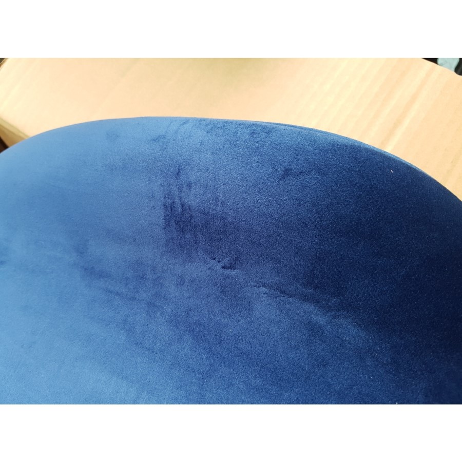 GRADE A2 - Pair of Navy Blue Velvet Dining Chairs - Jenna