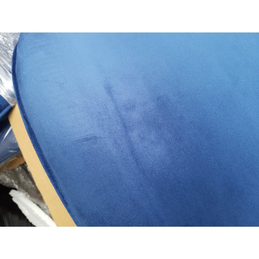 GRADE A2 - Pair of Navy Blue Velvet Dining Chairs - Jenna