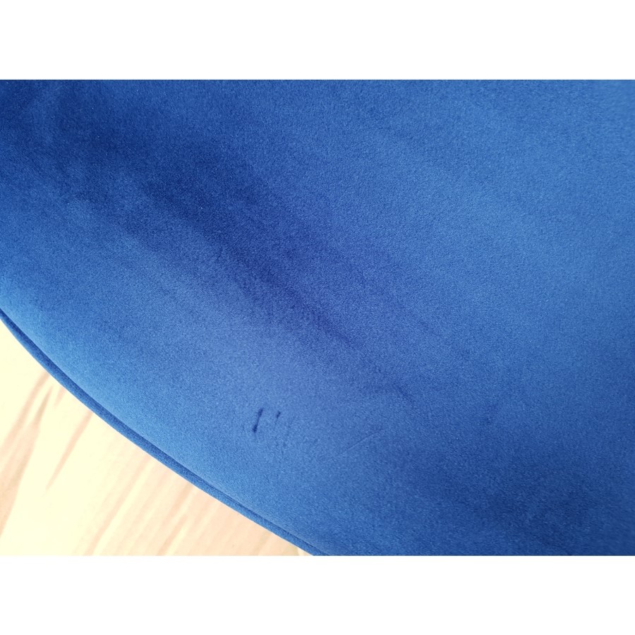 GRADE A2 - Pair of Navy Blue Velvet Dining Chairs - Jenna