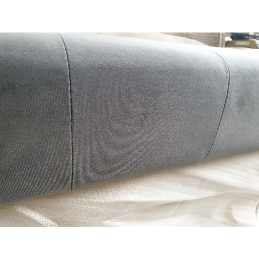 GRADE A2 - Grey Velvet Dining Bench with Chrome Legs - Jade Boutique 