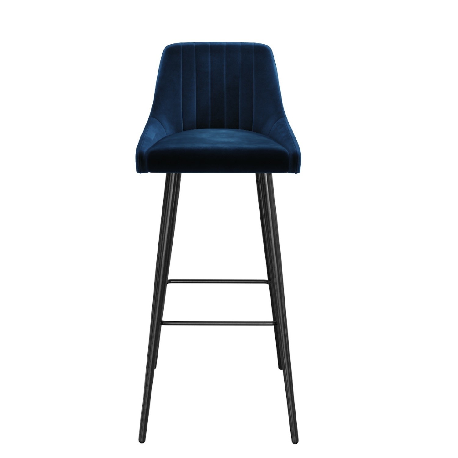 Navy Velvet Bar Stool with Back 77cm Macie Furniture123