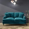 GRADE A2 - Payton Teal Blue Velvet 2 Seater Sofa