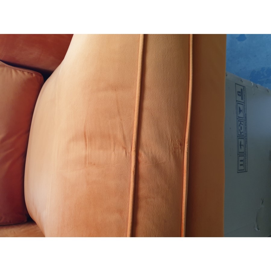 GRADE A2 - Opulence Orange Velvet Armchair - Payton