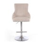 Adjustable Cream Velvet Bar Stool with Backs - Cairo