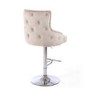 Adjustable Cream Velvet Bar Stool with Backs - Cairo