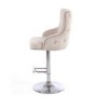 Adjustable Cream Velvet Bar Stool with Backs - Cairo