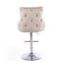 Adjustable Cream Velvet Bar Stool with Backs - Cairo