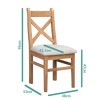 GRADE A1 - Pair of Solid Oak Dining Chairs with Fabric Seat - Adeline