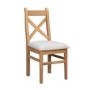 Set of 2 Solid Oak Dining Chairs with Fabric Seat - Adeline