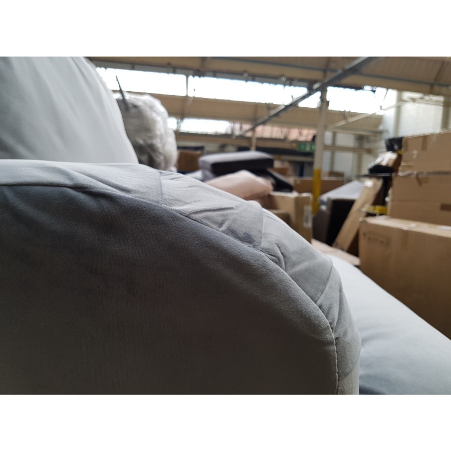 GRADE A2 - Silver Grey Velvet Armchair - Payton