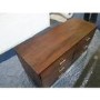 GRADE A2 - Aubrey Walnut 6 Drawer Wide Chest of Drawers with Gold Legs