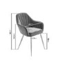 GRADE A2 - Set of 2 Grey Velvet Dining Tub Chairs with Chrome Legs - Logan