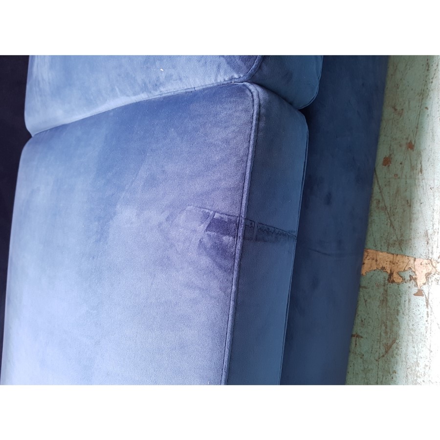 GRADE A2 - Navy Blue Velvet 3 Seater Sofa - Clara