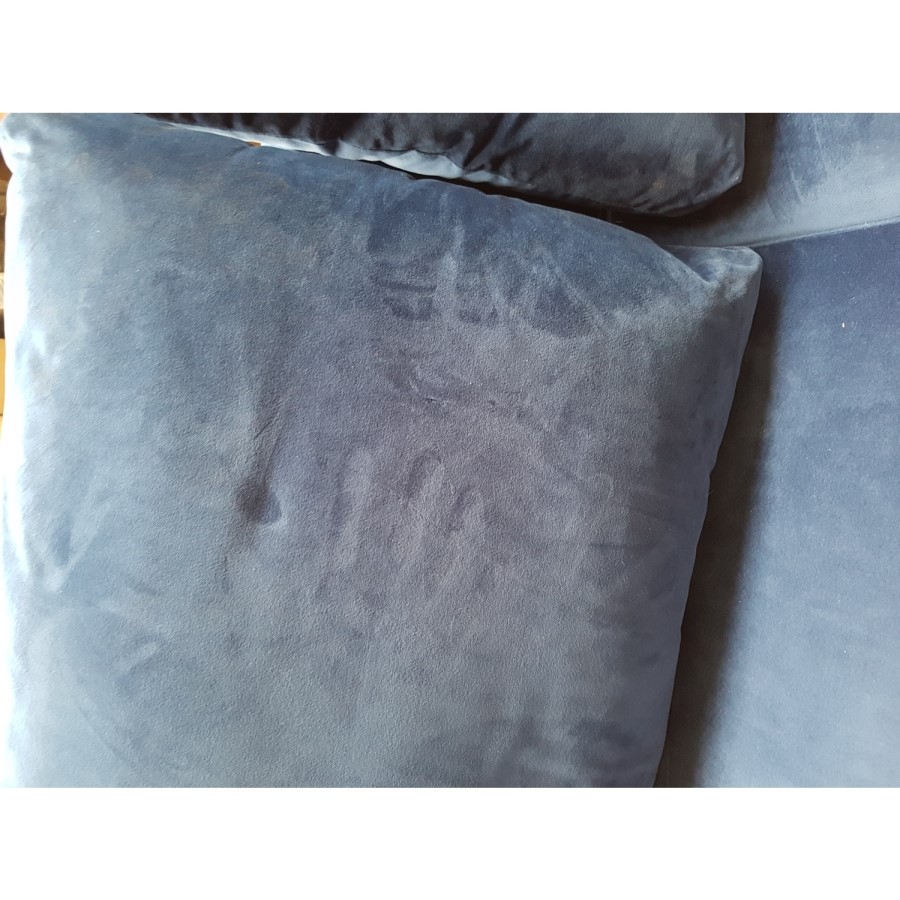 GRADE A2 - Navy Blue Velvet 3 Seater Sofa - Clara