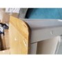 GRADE A2 - Corner TV Unit in White & Solid Oak with Storage - Adeline