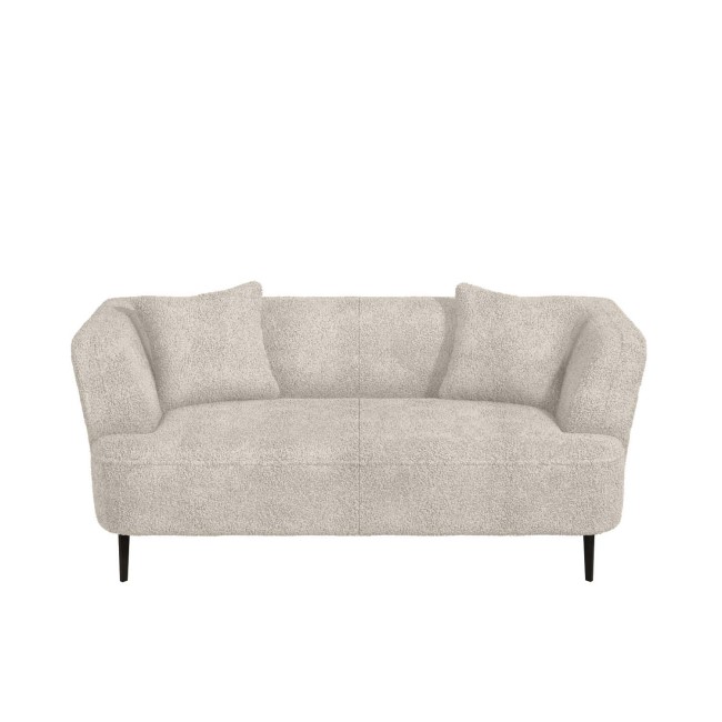 2 Seater Sofa in Cream Sheepskin Fabric - Teddy