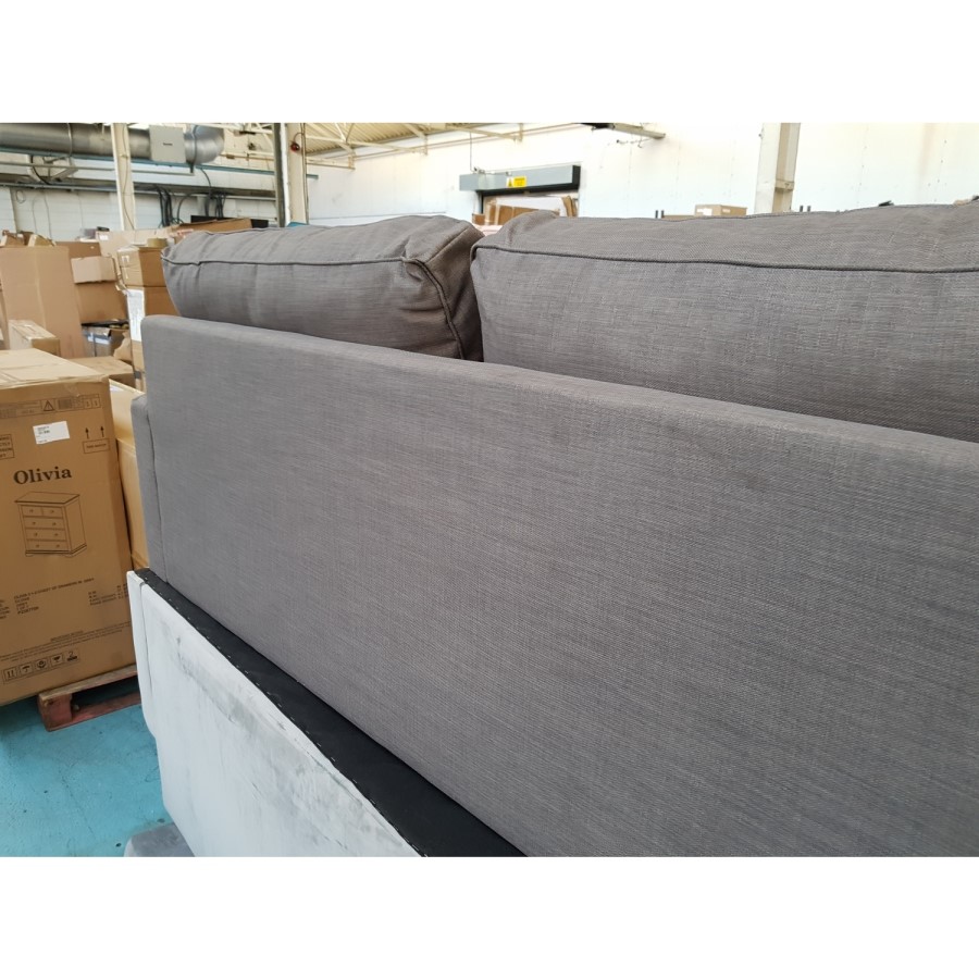 GRADE A2 - Grey 3 Seater Sofa in Woven Fabric - Payton
