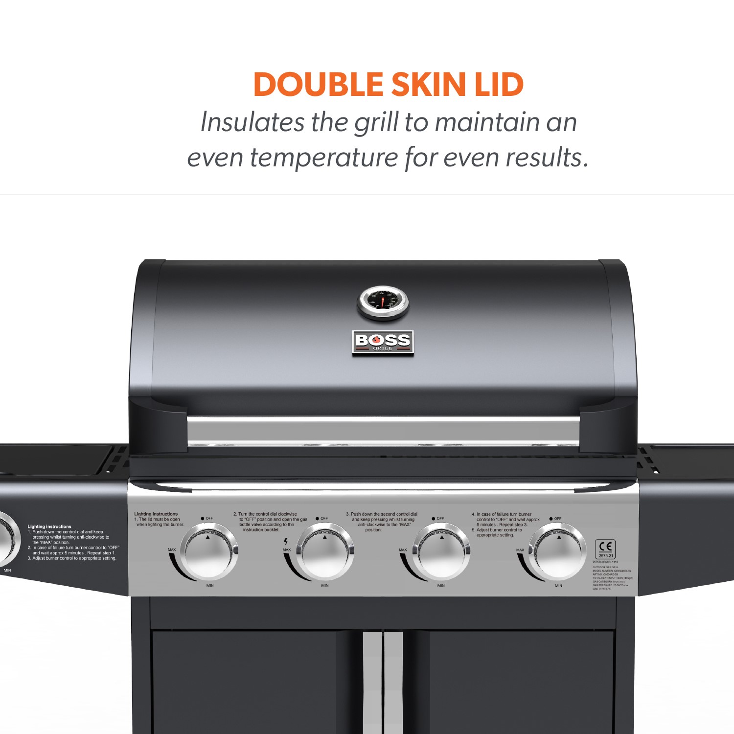 premium 4 burner gas bbq with side burner