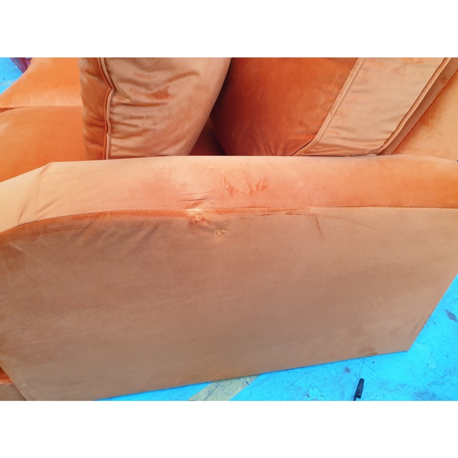 GRADE A2 - Opulence Orange Velvet 2 Seater Sofa - Payton