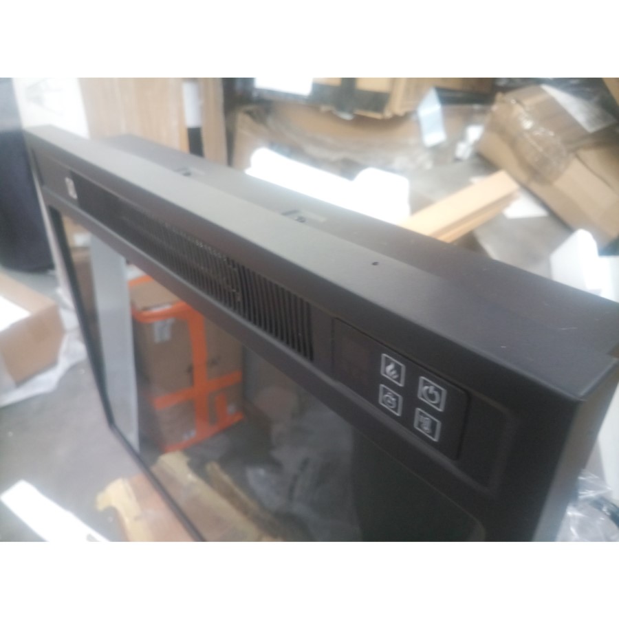 GRADE A2 - White Matte Electric Fire Suite with Surround - Amberglo