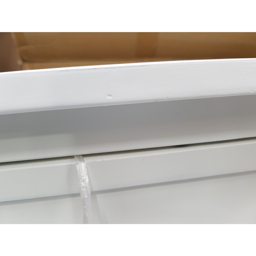 GRADE A2 - Narrow Console Table with Drawers in White - Elms