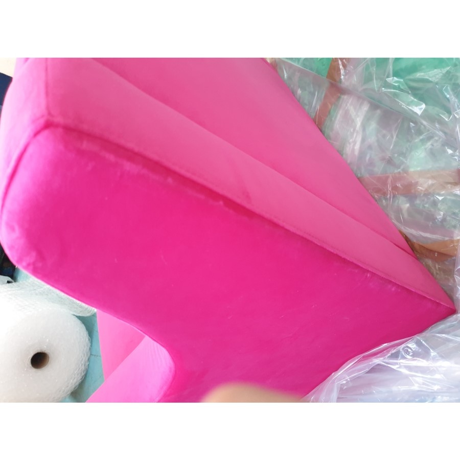 GRADE A2 - Hot Pink Velvet Armchair with Button Detail - Cole