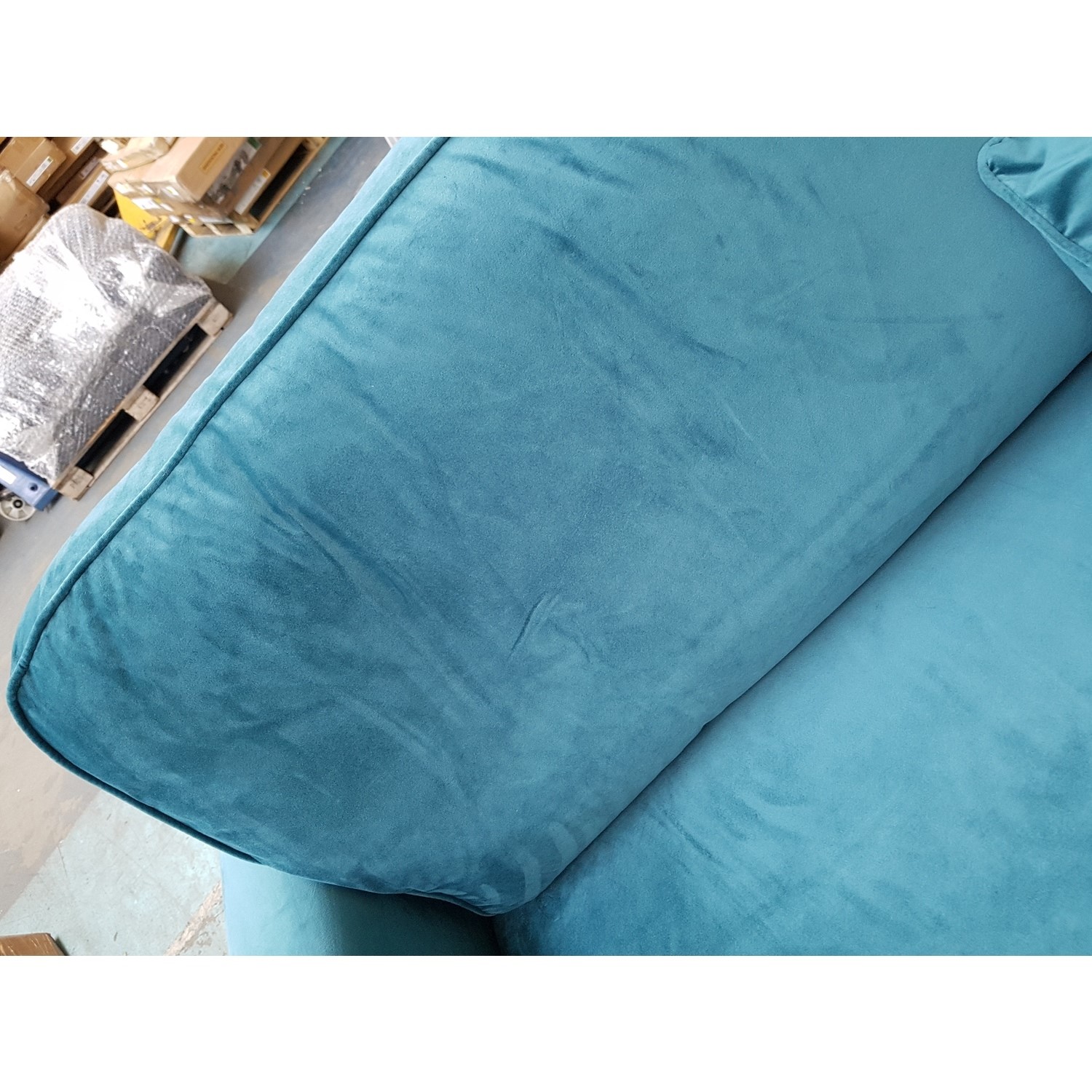 GRADE A2 Teal Blue Velvet Loveseat Payton Furniture123