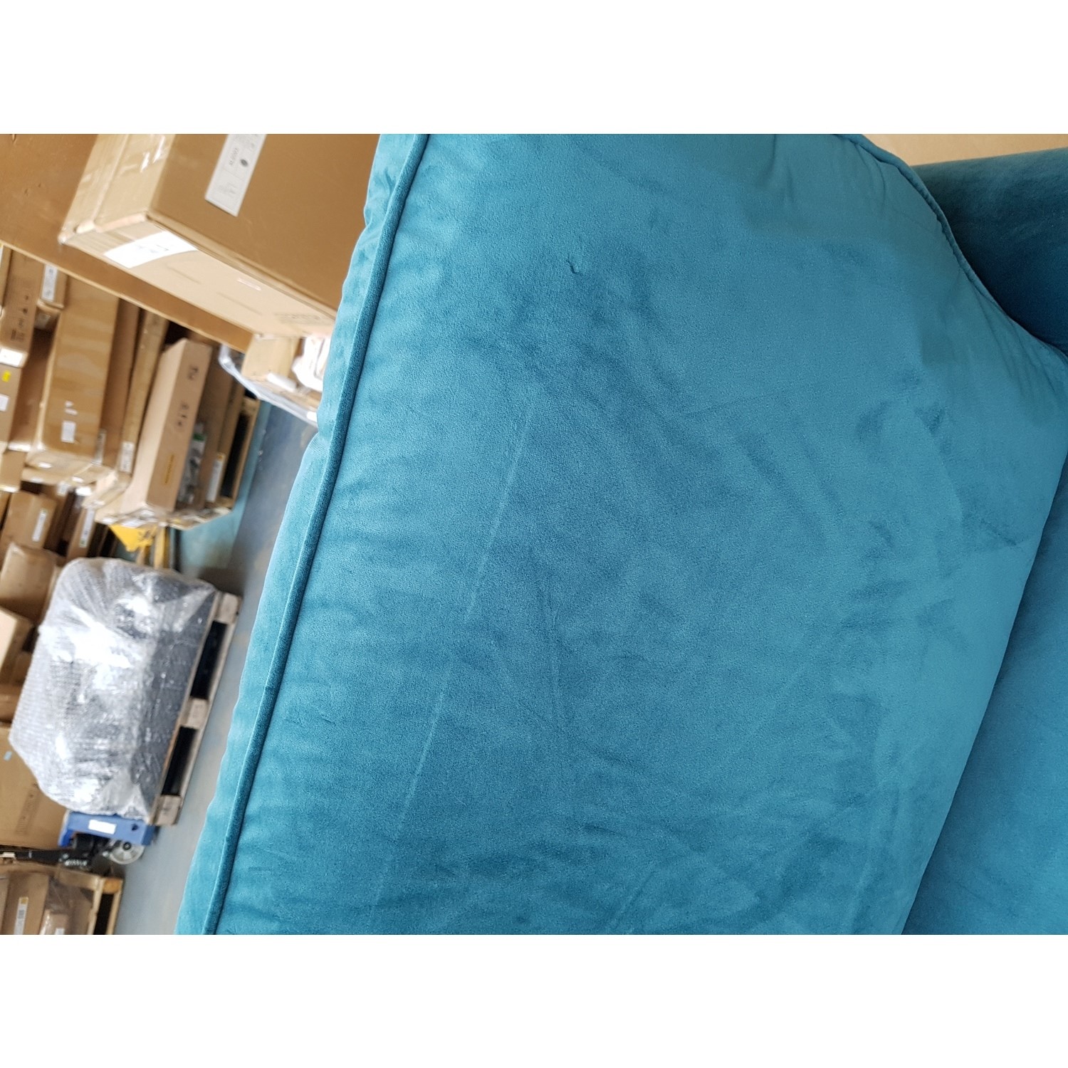 GRADE A2 Teal Blue Velvet Loveseat Payton Furniture123