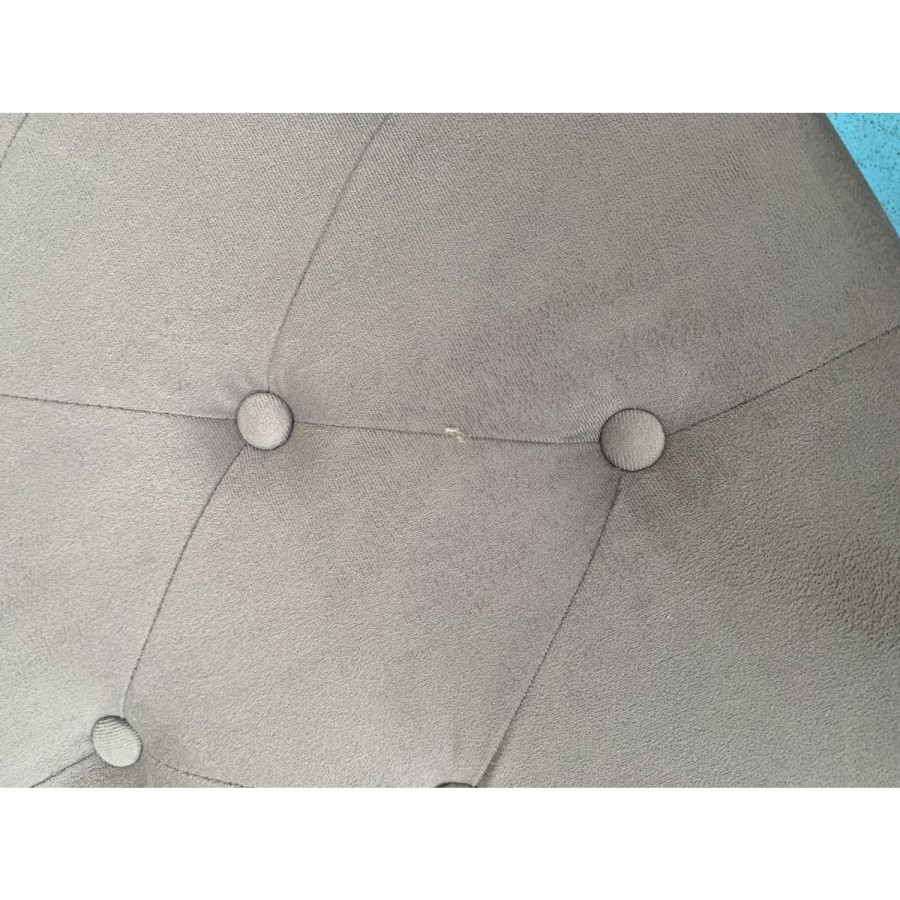 GRADE A2 - Safina Velvet Storage Blanket Box in Grey with Stud Detail