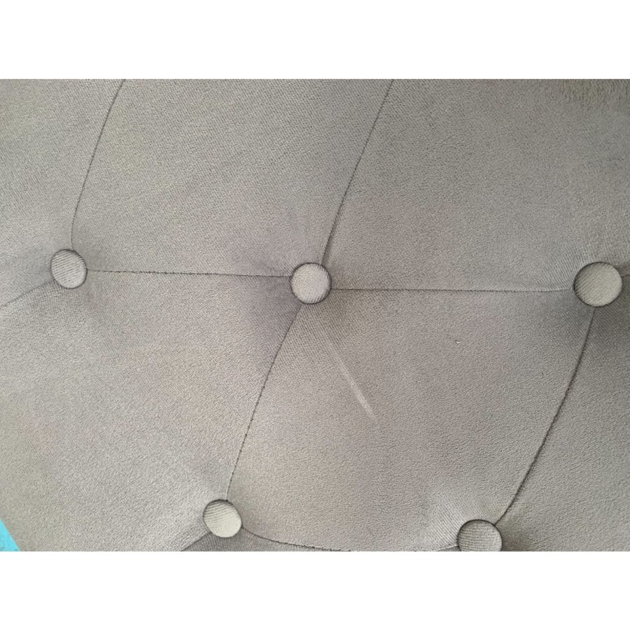 GRADE A2 - Safina Velvet Storage Blanket Box in Grey with Stud Detail