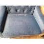 GRADE A2 - Blue Petrol Velvet Buttoned Armchair - Cole