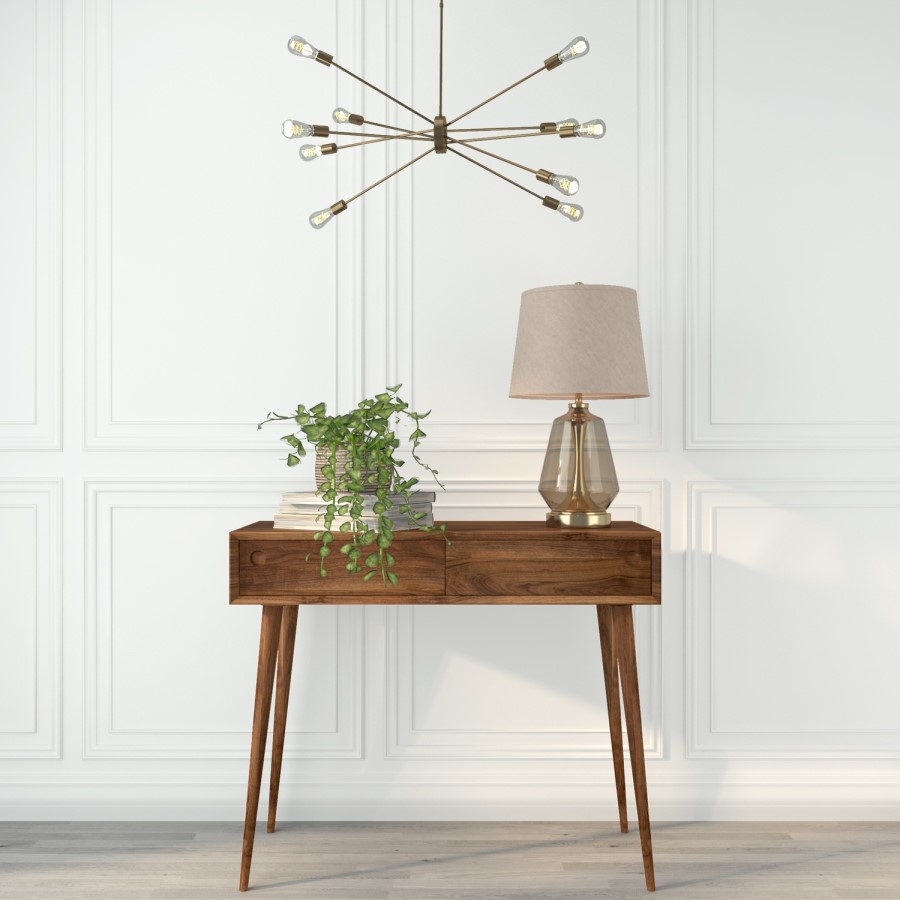 GRADE A2 - Walnut Console Table with Drawers - Briana