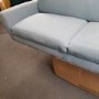 GRADE A2 - Light Blue Fabric Sofa - 3 Seater - Monza 