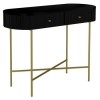 GRADE A2 - Enzo Groove Detail 2 Drawer Dressing Table in Black and Gold - Art Deco Style
